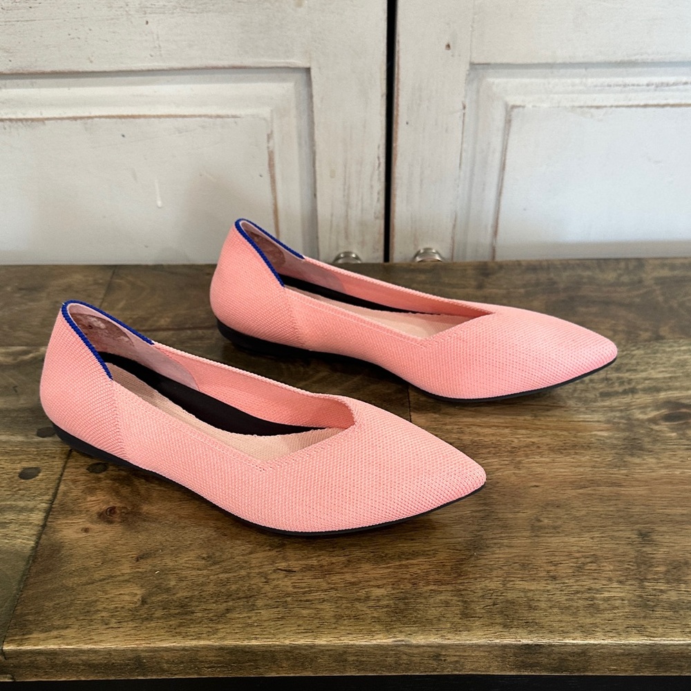 Rothy's Pink pointed toe. Worn twice.
